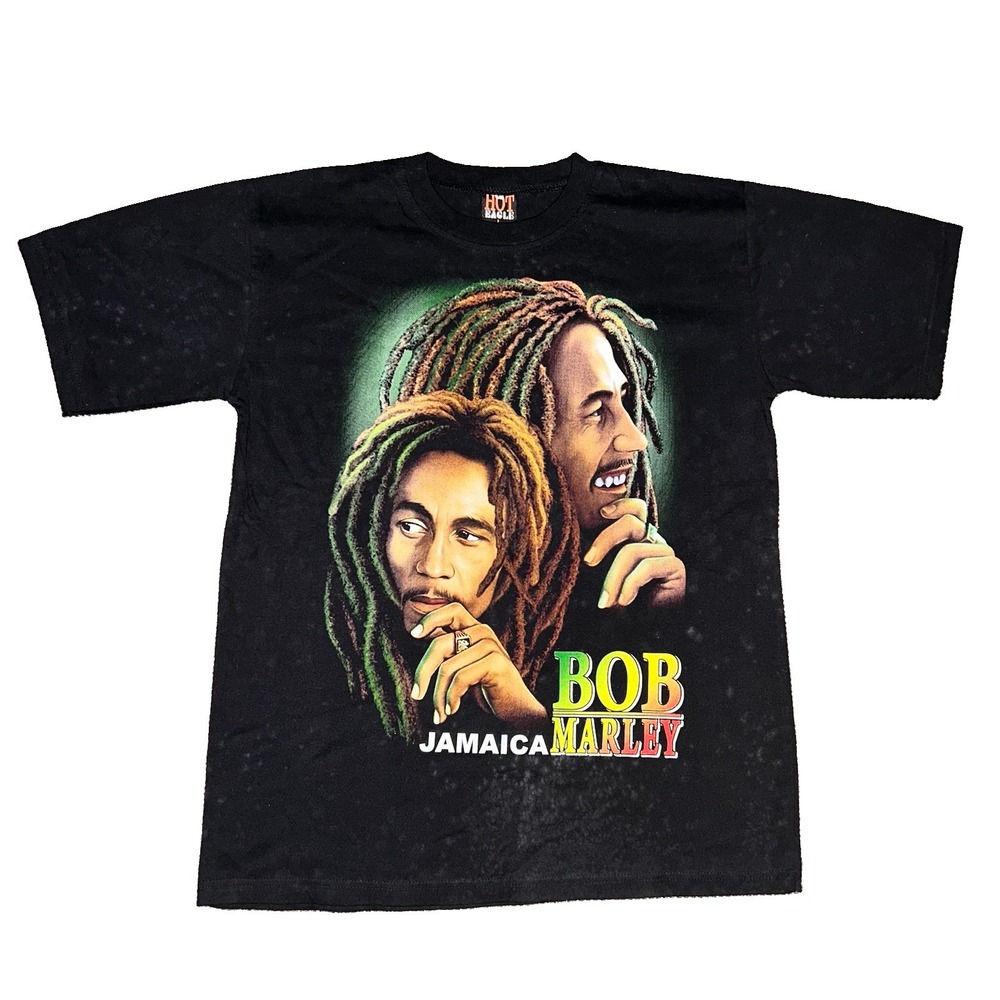 Vintage 90s Bob Marley Rasta Big Portrait Graphic Rap T Shirt Mens Large Reggae